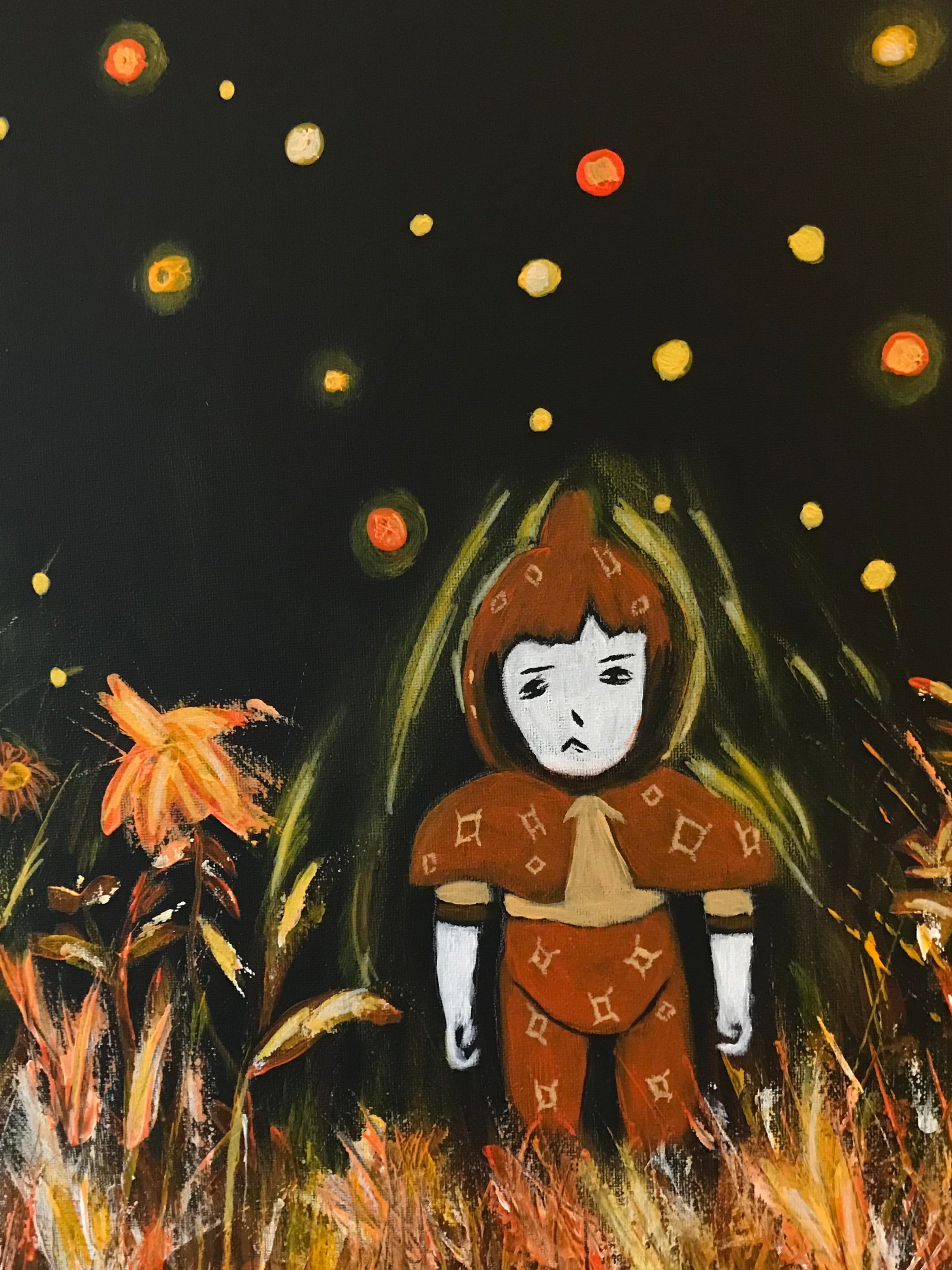 LA PRIÈRE AUX LUCIOLES - Œuvre Originale Signée par l'Artiste