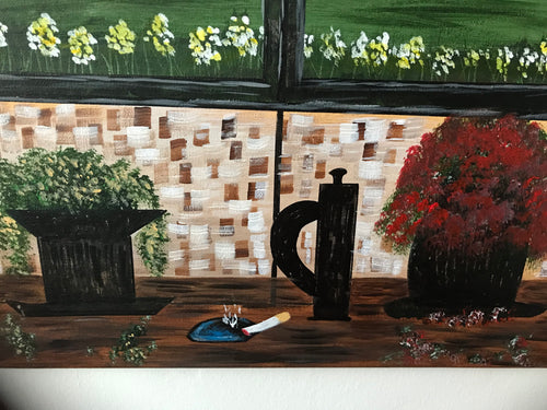 AU DELÀ DE LA FENÊTRE - Œuvre originale signée par l'artiste