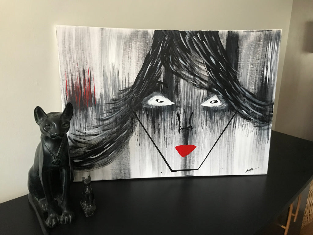 Alice - Œuvre Originale Acrylique sur Toile 60x80cm - Art Mystique Graphique