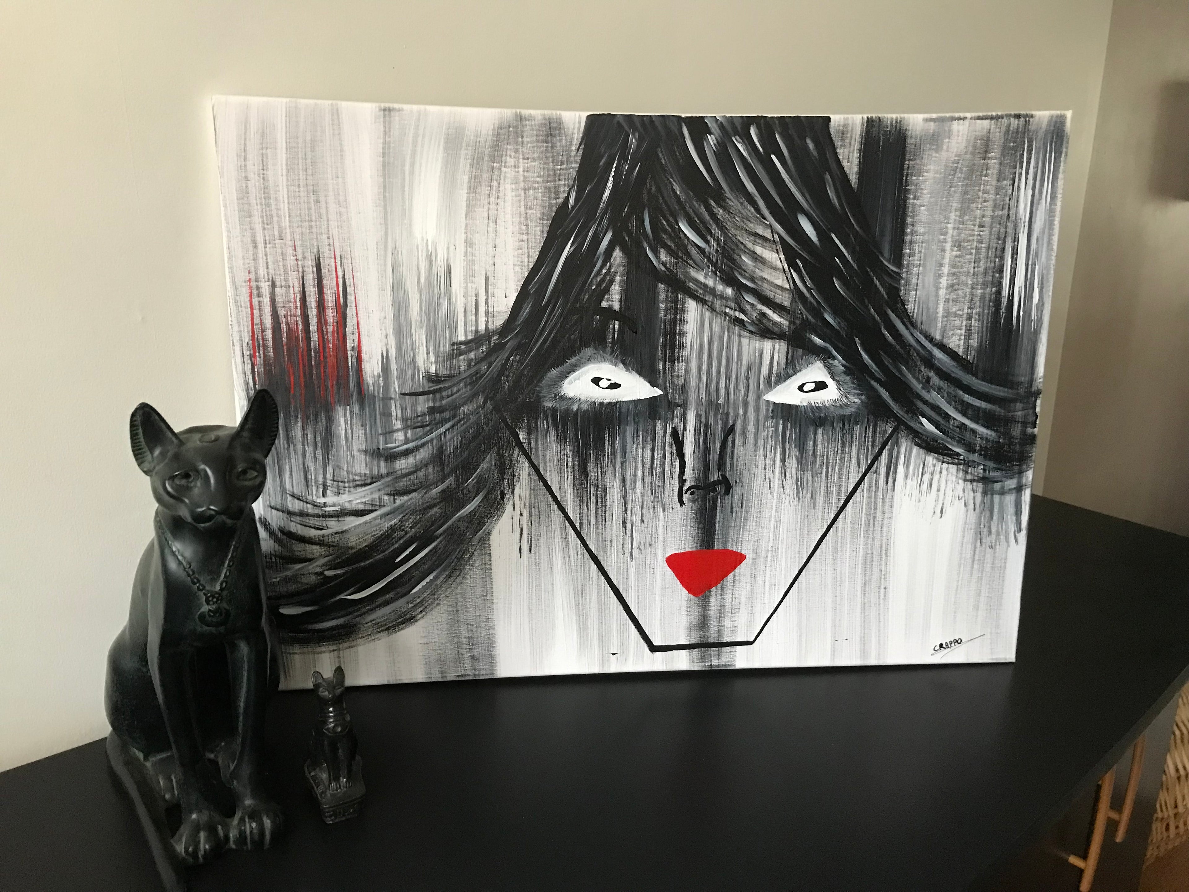 Alice - Œuvre Originale Acrylique sur Toile 60x80cm - Art Mystique Graphique