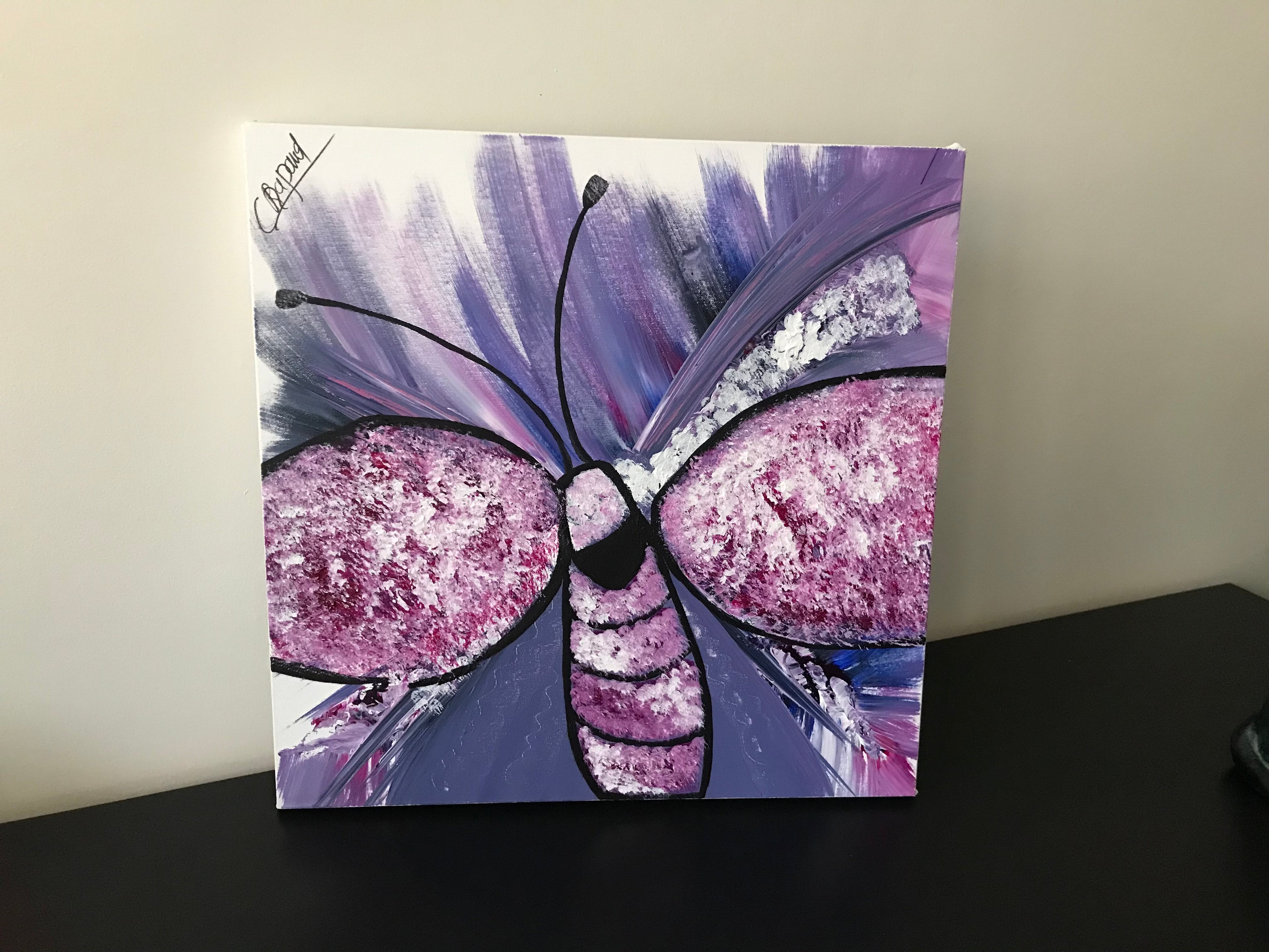 PAPILLON LILAS 💜 Oeuvre originale signée par l’artiste ✍️ -ŒUVRE VENDUE