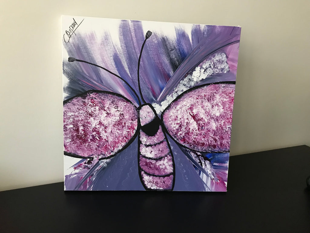 PAPILLON LILAS 💜 Oeuvre originale signée par l’artiste ✍️ -ŒUVRE VENDUE
