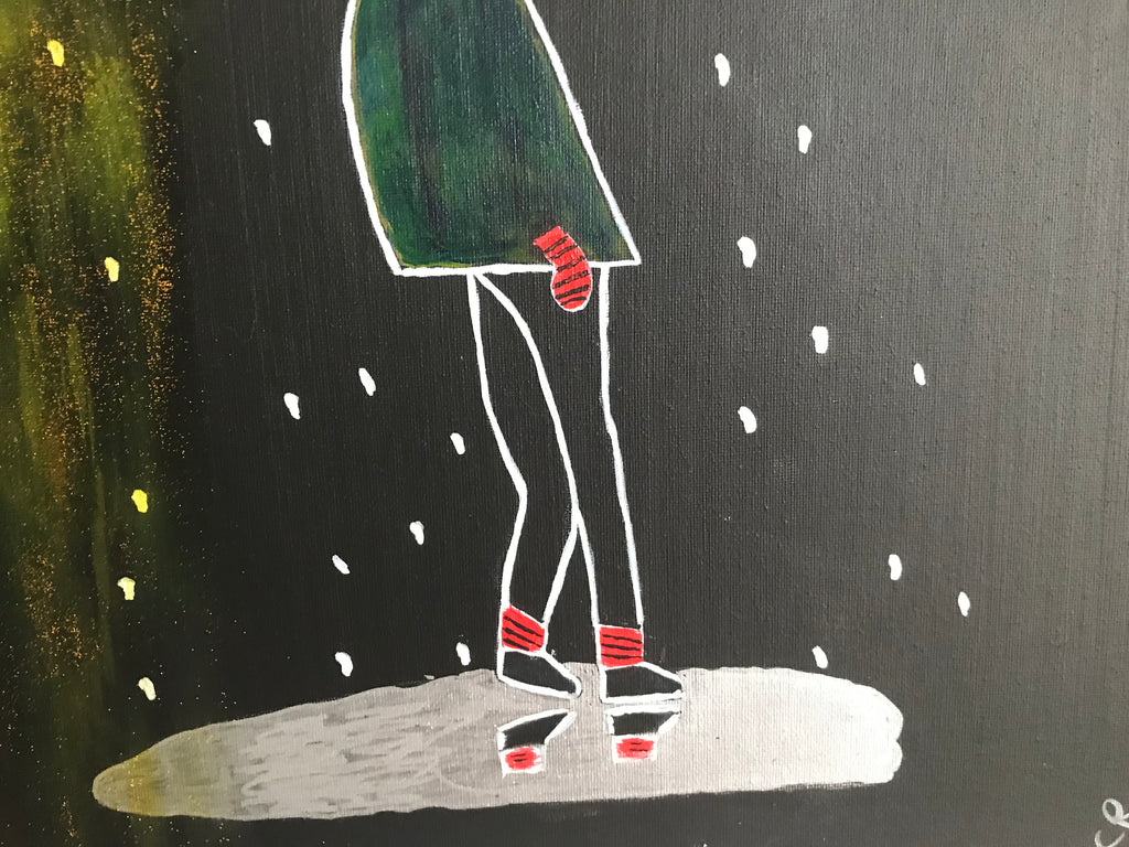 Le Solitaire - Œuvre Originale Acrylique sur Toile 50x50cm - Art Figuratif Poétique