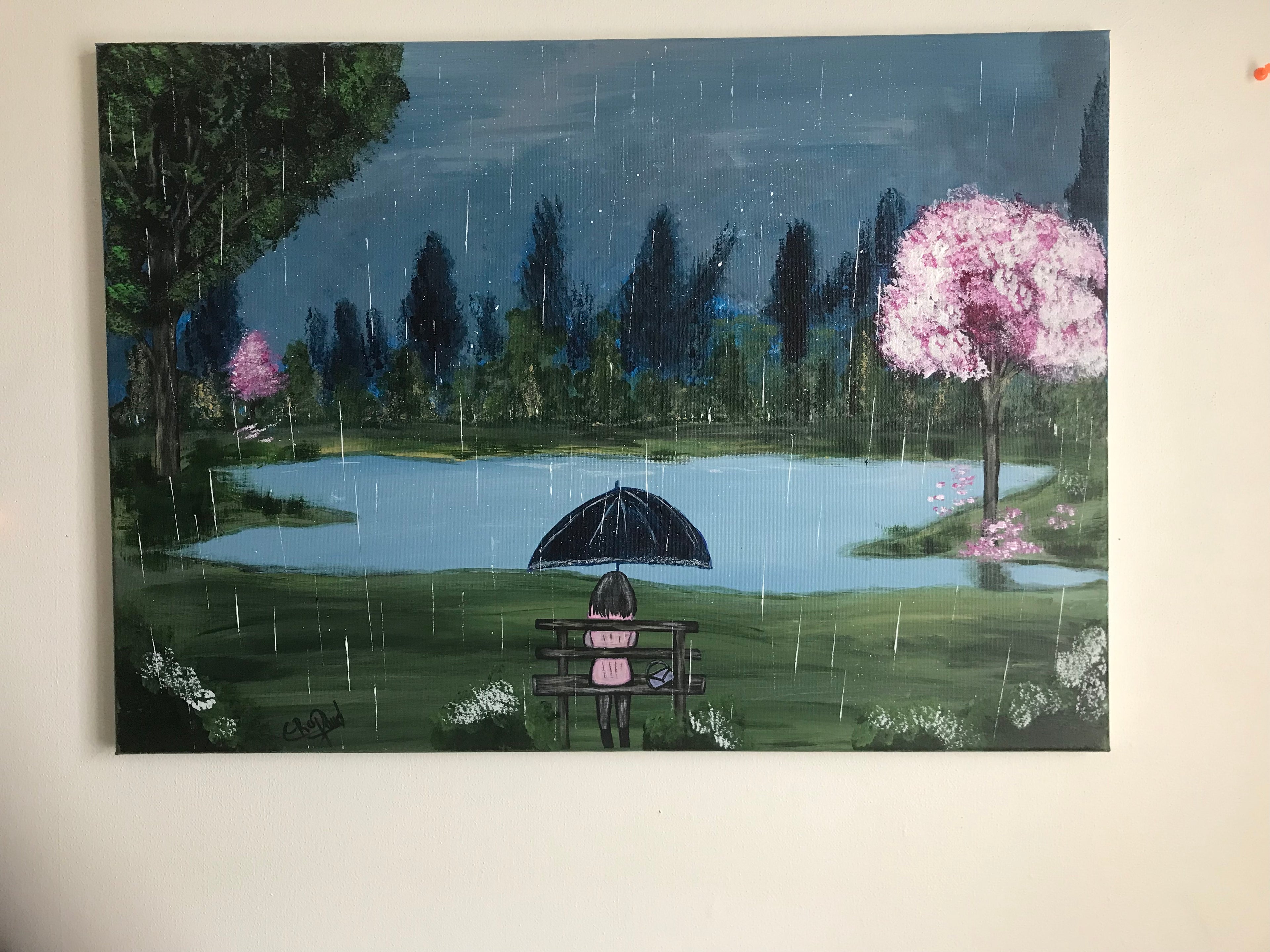 UN JOUR DE PLUIE - Oeuvre originale signée par l'artiste