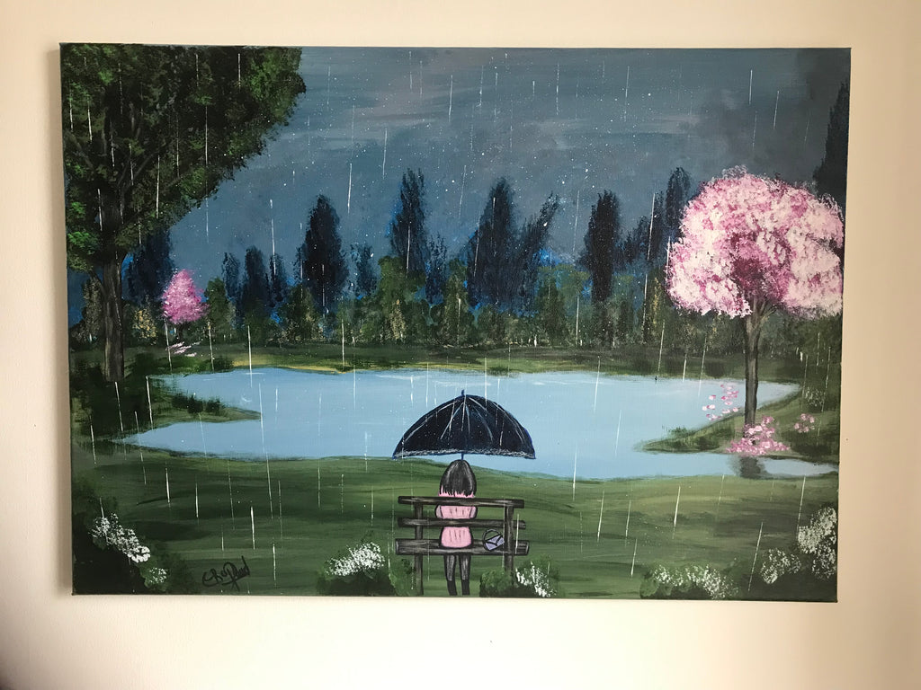 UN JOUR DE PLUIE - Oeuvre originale signée par l'artiste