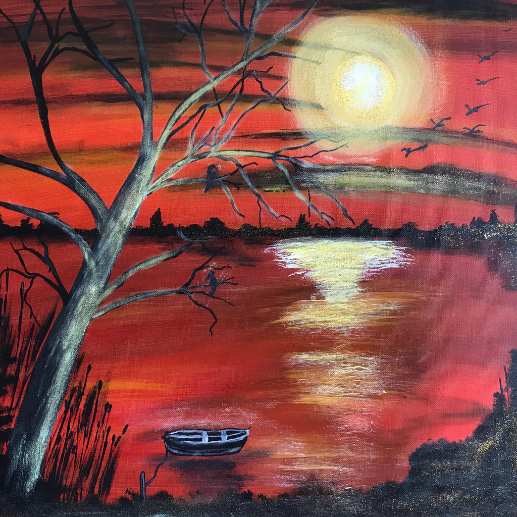 AU SOLEIL COUCHANT -Oeuvre originale vendue