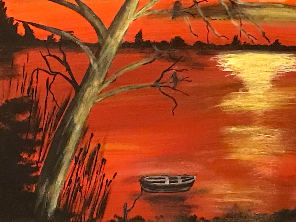 AU SOLEIL COUCHANT -Oeuvre originale vendue