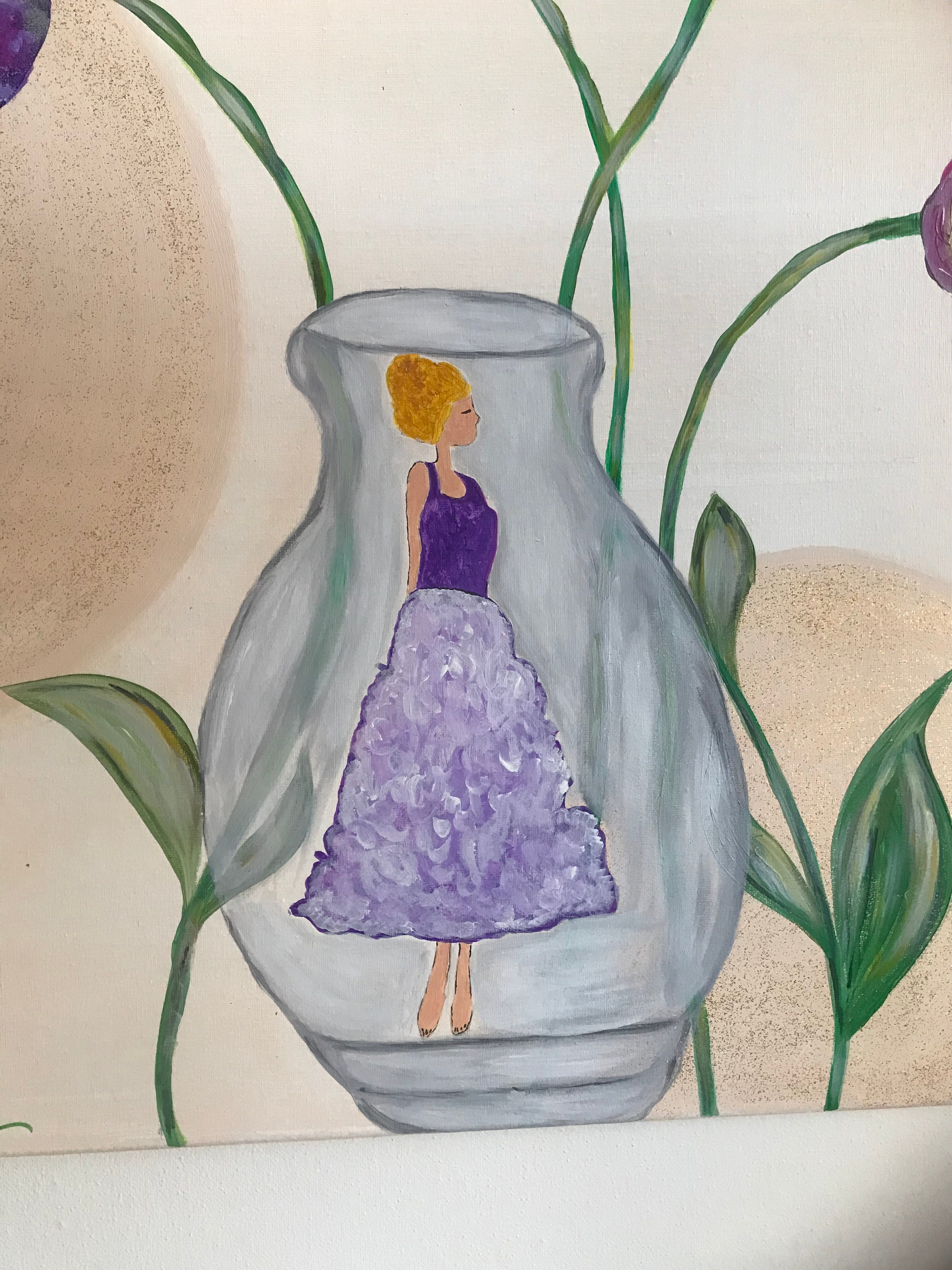 LA FILLE ET LE VASE 🏺 -Oeuvre originale - VENDUE