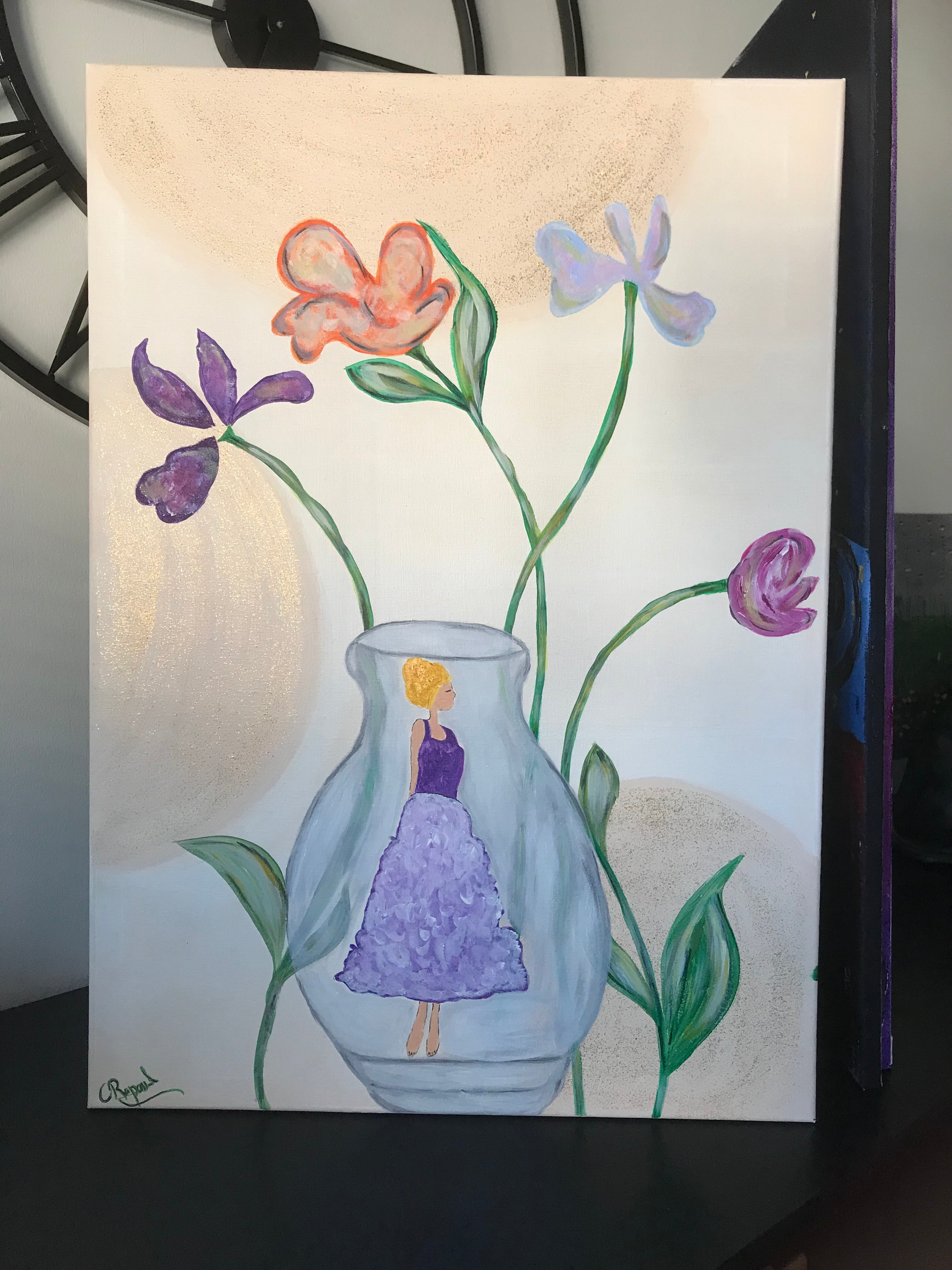LA FILLE ET LE VASE 🏺 -Oeuvre originale - VENDUE