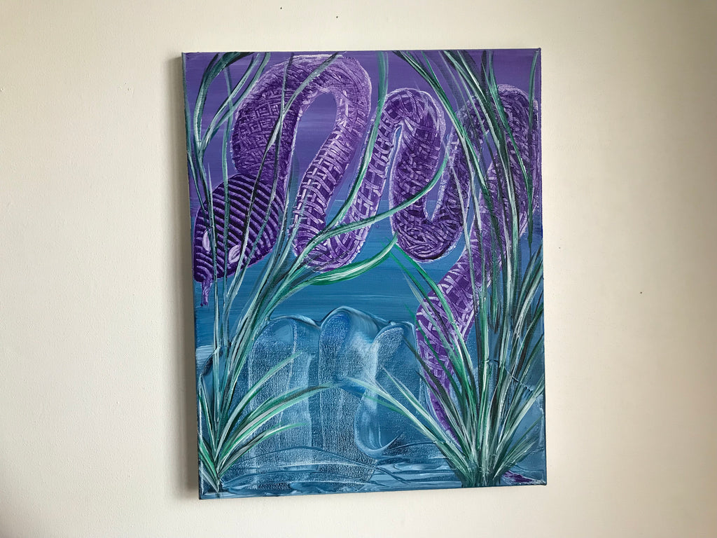 LE SERPENT 🐍 BLEU - Oeuvre originale VENDUE