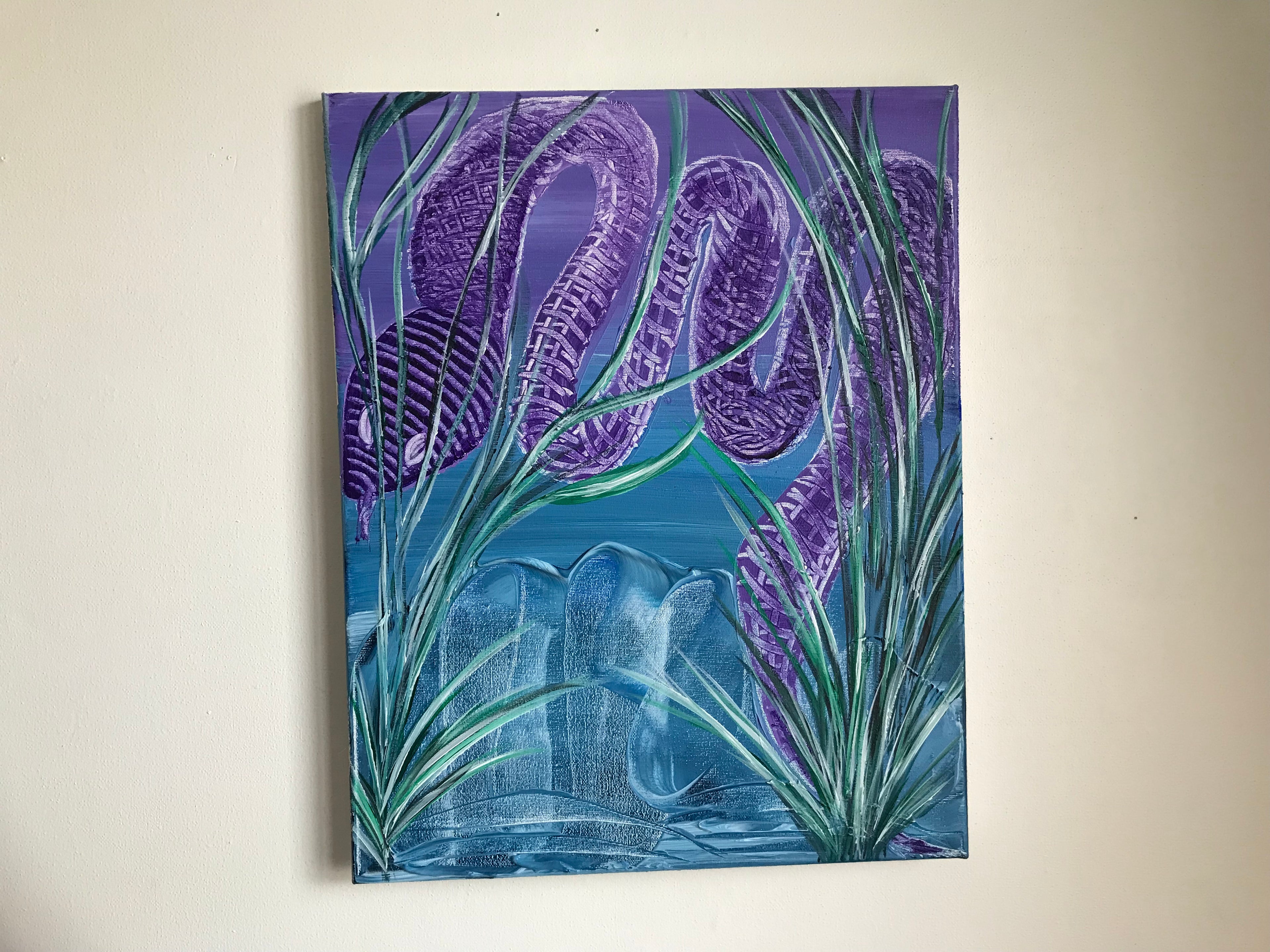 LE SERPENT 🐍 BLEU - Oeuvre originale VENDUE