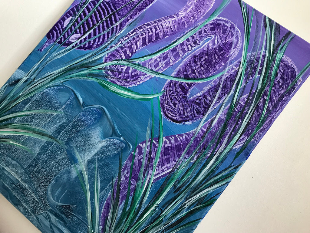 LE SERPENT 🐍 BLEU - Oeuvre originale VENDUE