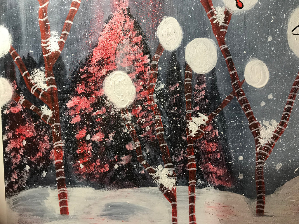 LA CLAIRIÈRE AUX VISAGES -{ WINTER SOULS } -œuvre originale signée par l’artiste