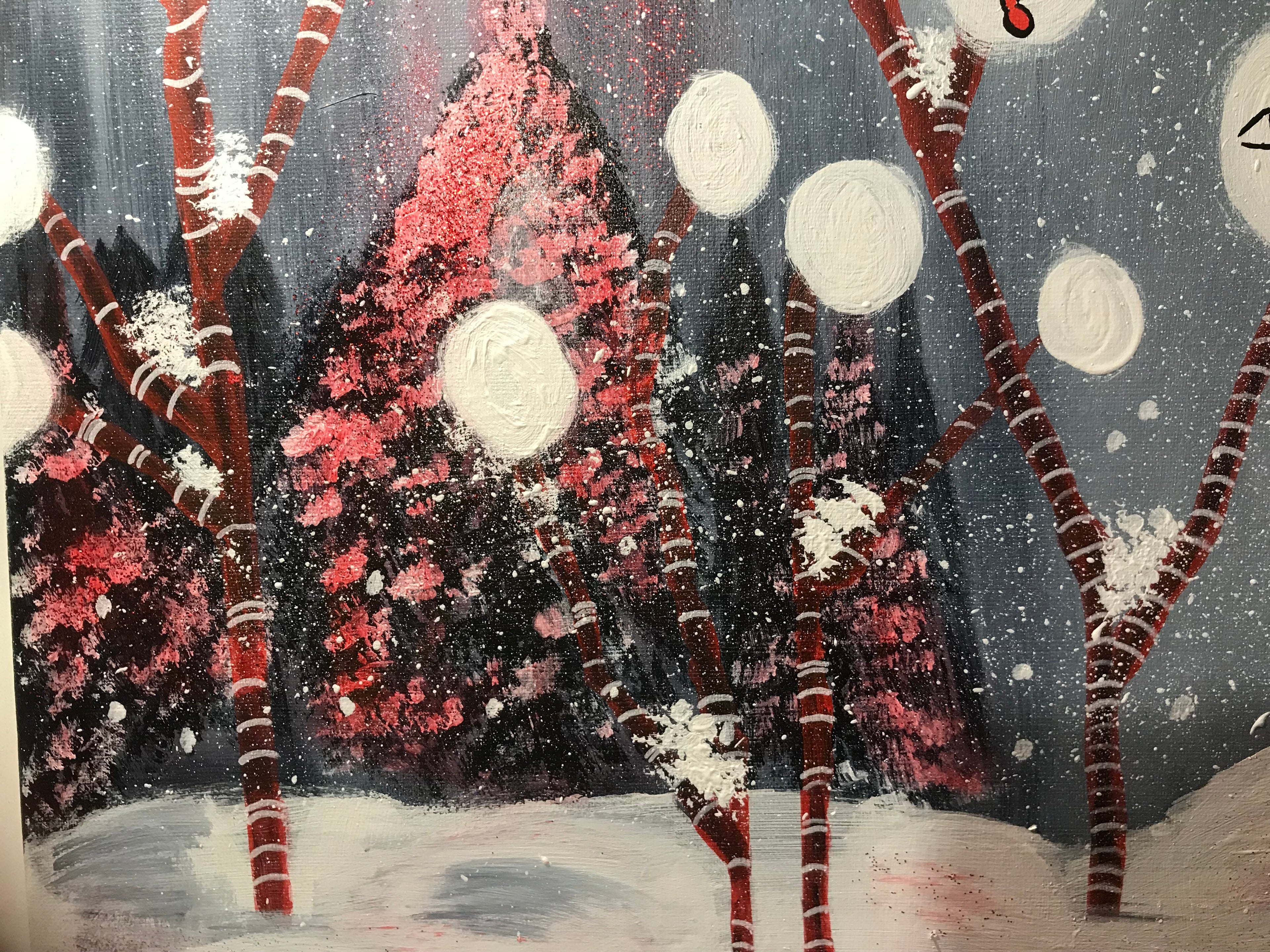 LA CLAIRIÈRE AUX VISAGES -{ WINTER SOULS } -œuvre originale signée par l’artiste