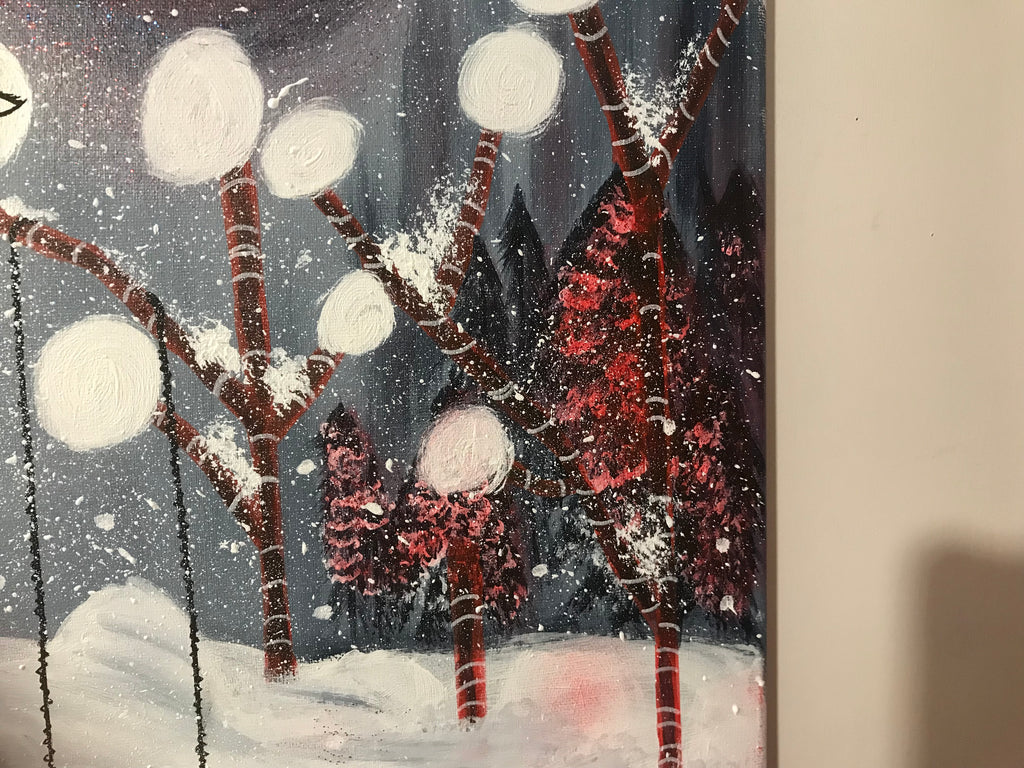 LA CLAIRIÈRE AUX VISAGES -{ WINTER SOULS } -œuvre originale signée par l’artiste