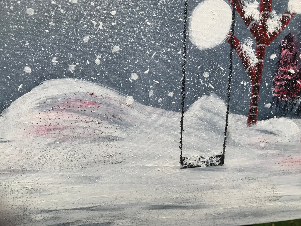 LA CLAIRIÈRE AUX VISAGES -{ WINTER SOULS } -œuvre originale signée par l’artiste