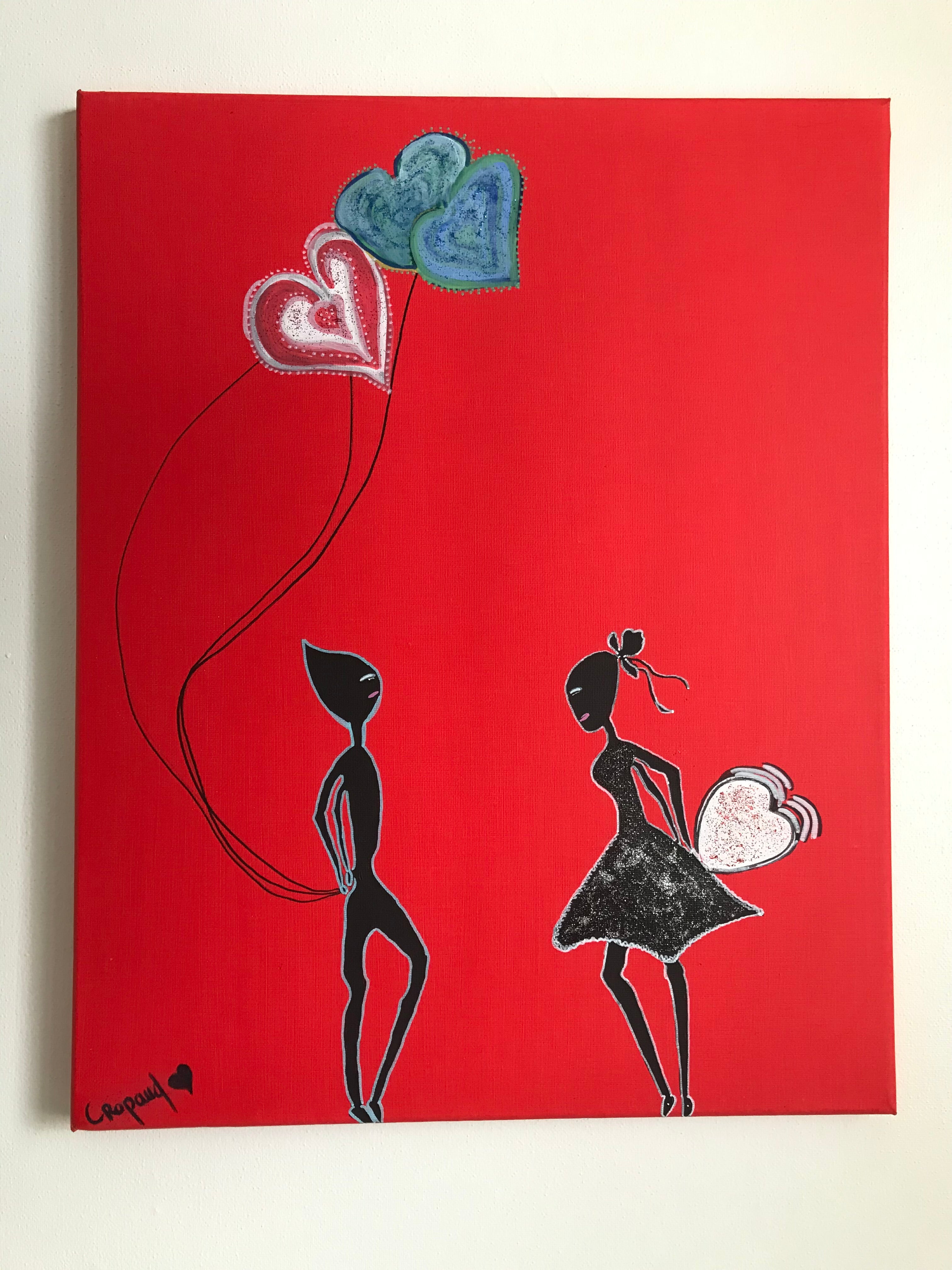 The Lovers -Oeuvre originale Saint -Valentin -Signée par l’Artiste