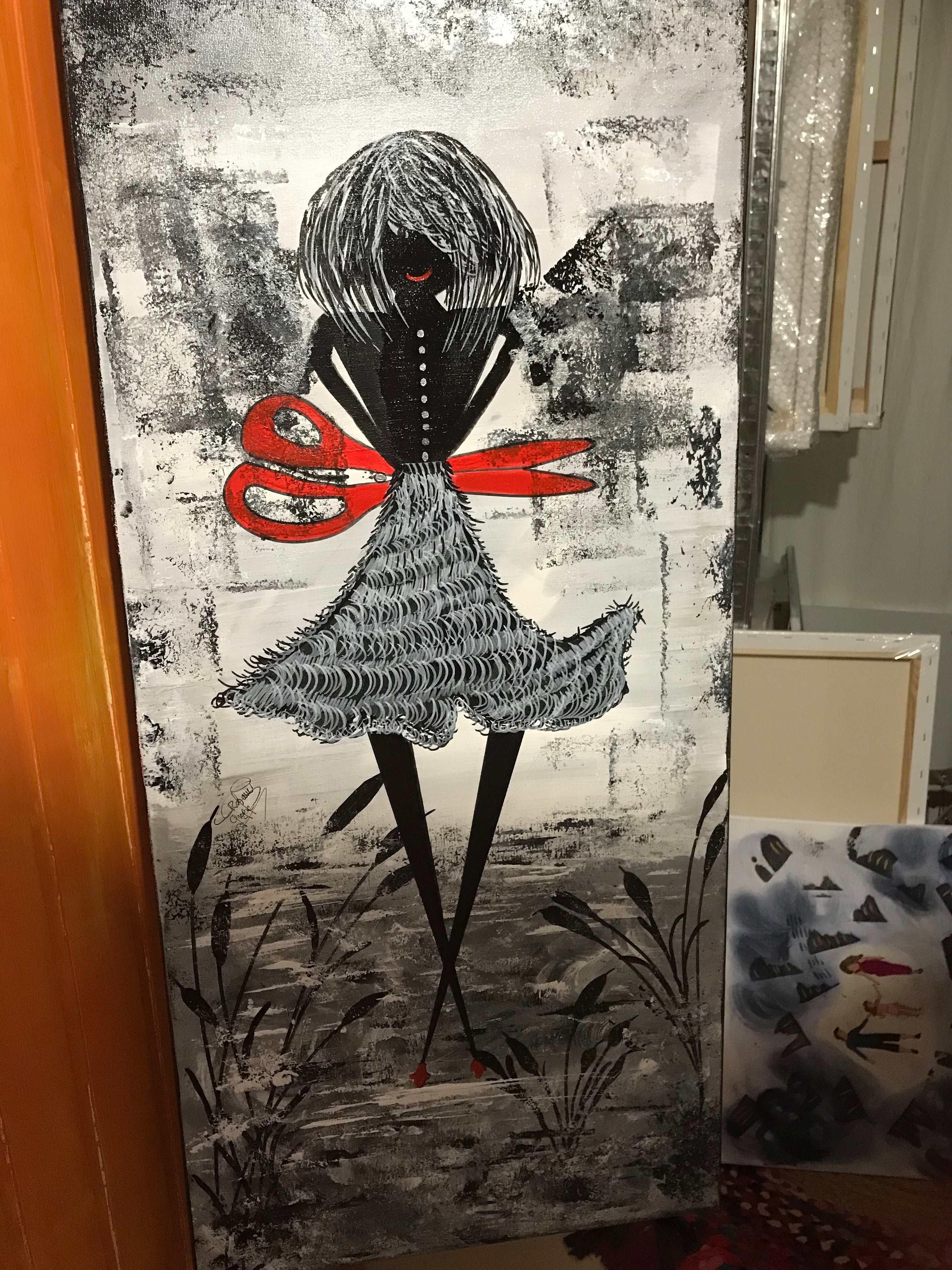 LA FEMME AUX CISEAUX ✂️ - Oeuvre originale vendue