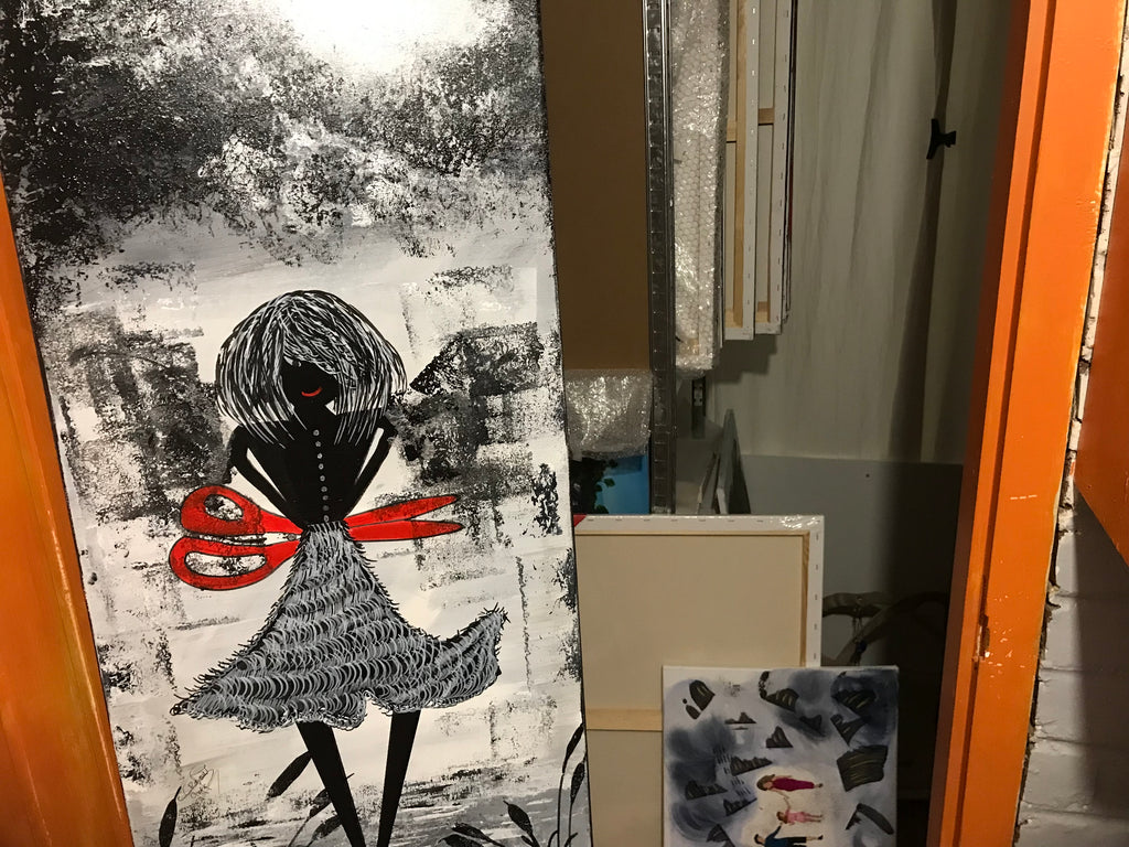 LA FEMME AUX CISEAUX ✂️ - Oeuvre originale vendue