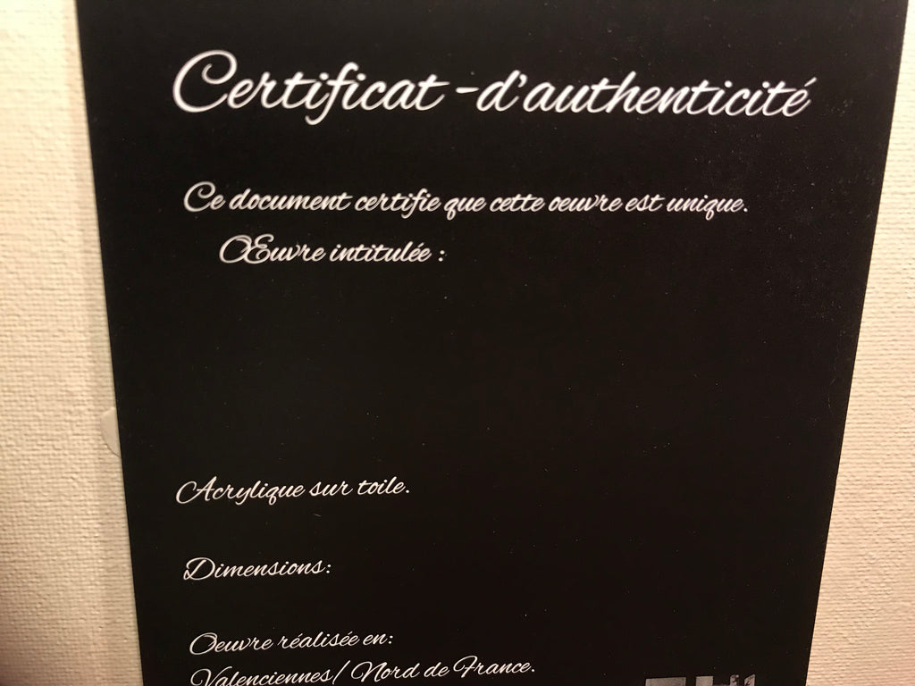MES CERTIFICATS D’AUTHENTICITÉ / Artiste peintre professionnel Crapaud