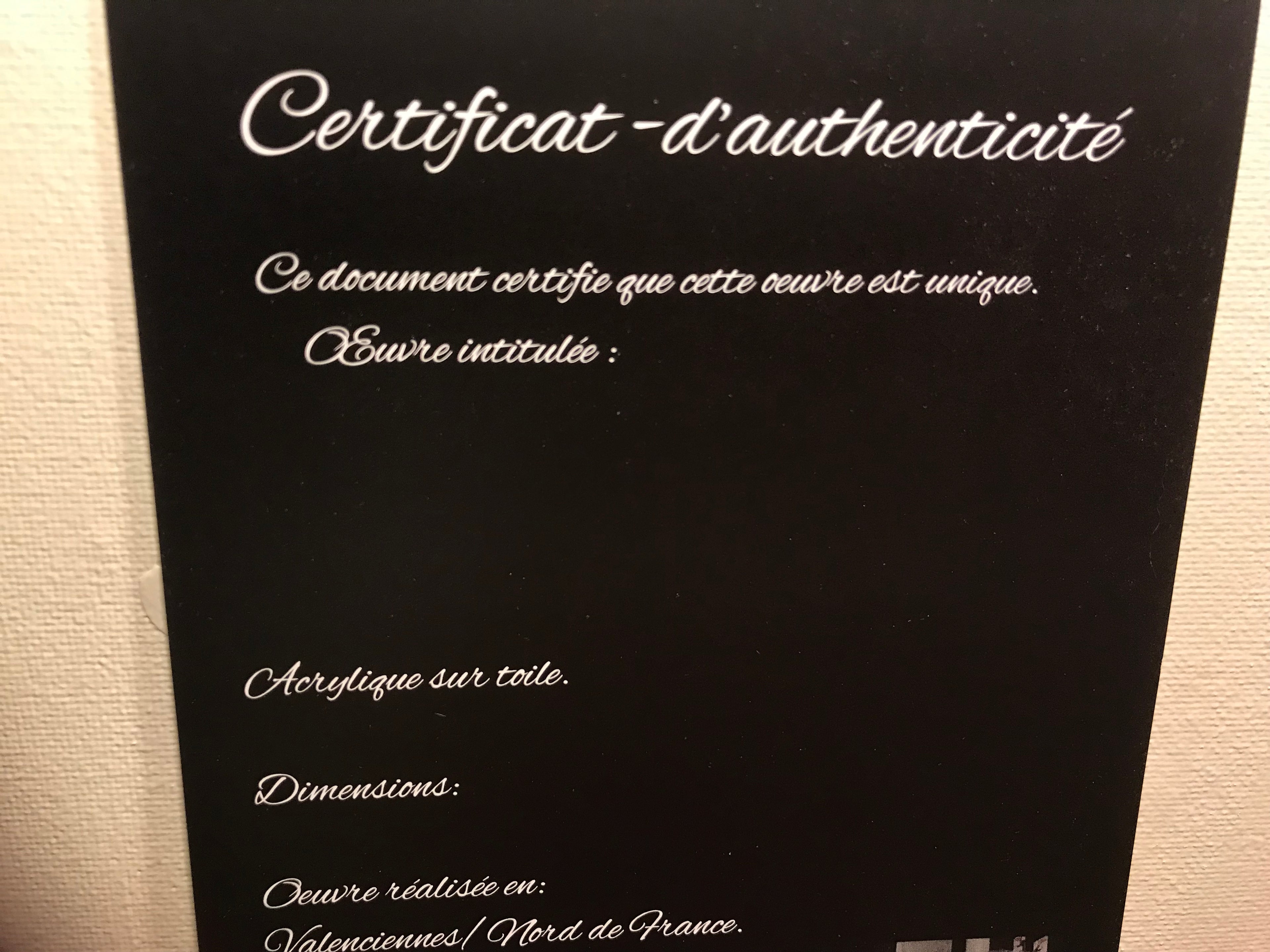 MES CERTIFICATS D’AUTHENTICITÉ / Artiste peintre professionnel Crapaud